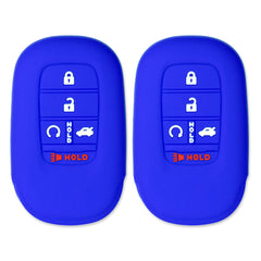 Silicone Key Cover for Honda Civic Accord HR-V Pilot CR-V Sport SI EX EX-L Touring 2022-2025 ‎72147-T20-A11 (Double Blue - 5 Button)