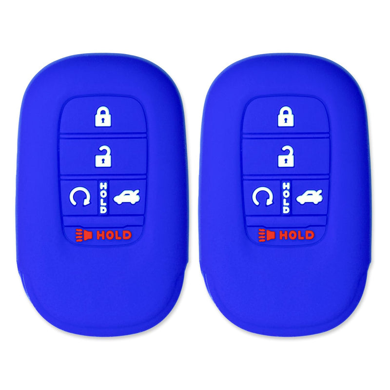Silicone Key Cover for Honda Civic Accord HR-V Pilot CR-V Sport SI EX EX-L Touring 2022-2025 ‎72147-T20-A11 (Double Blue - 5 Button)