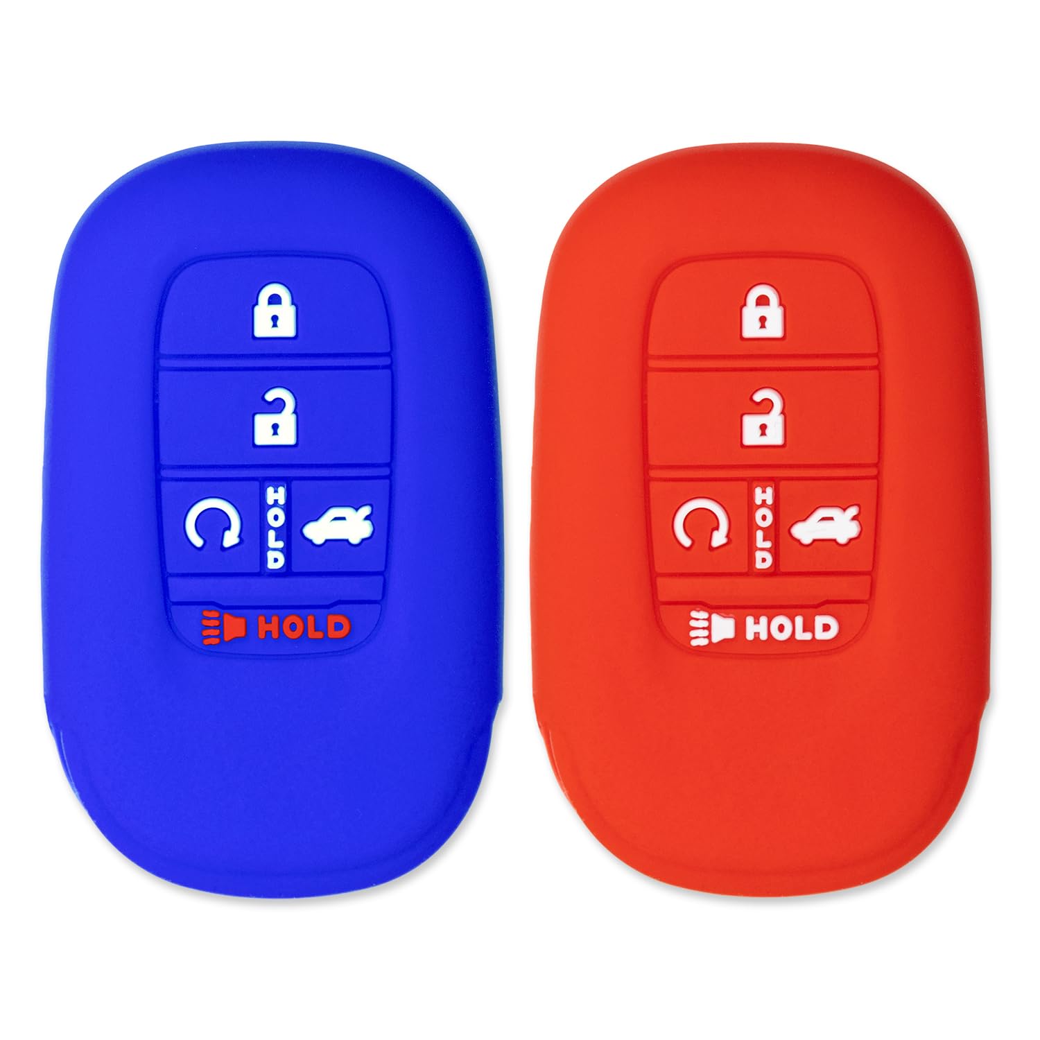 Silicone Key Cover for  Honda Civic Accord HR-V Pilot CR-V Sport SI EX EX-L Touring 2022-2025 (Blue & Red - 5 Button)