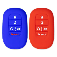 Silicone Key Cover for  Honda Civic Accord HR-V Pilot CR-V Sport SI EX EX-L Touring 2022-2025 (Blue & Red - 5 Button)
