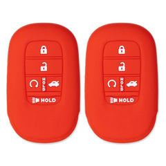 Silicone Key Cover for Honda Civic Accord HR-V Pilot CR-V Sport SI EX EX-L Touring 2022-2025 (Double Red - 2 Pack)
