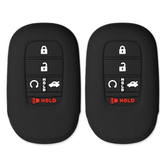 Silicone Key Cover for Honda Civic Accord HR-V Pilot CR-V Sport SI EX EX-L Touring ‎72147-T20-A11  (Double Black - 2 Pack)