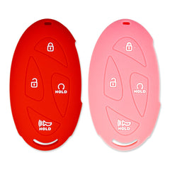 Silicone Key Cover for Hyundai Santa Fe Tucson Elantra Kona Sonata Ioniq 2023-2025 95440-BF100 (Red & Pink -4 Button)