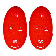Silicone Key Cover for Hyundai Santa Fe Tucson Elantra Kona Sonata Ioniq 5 6 2023-2025 (4 Button - Double Red)
