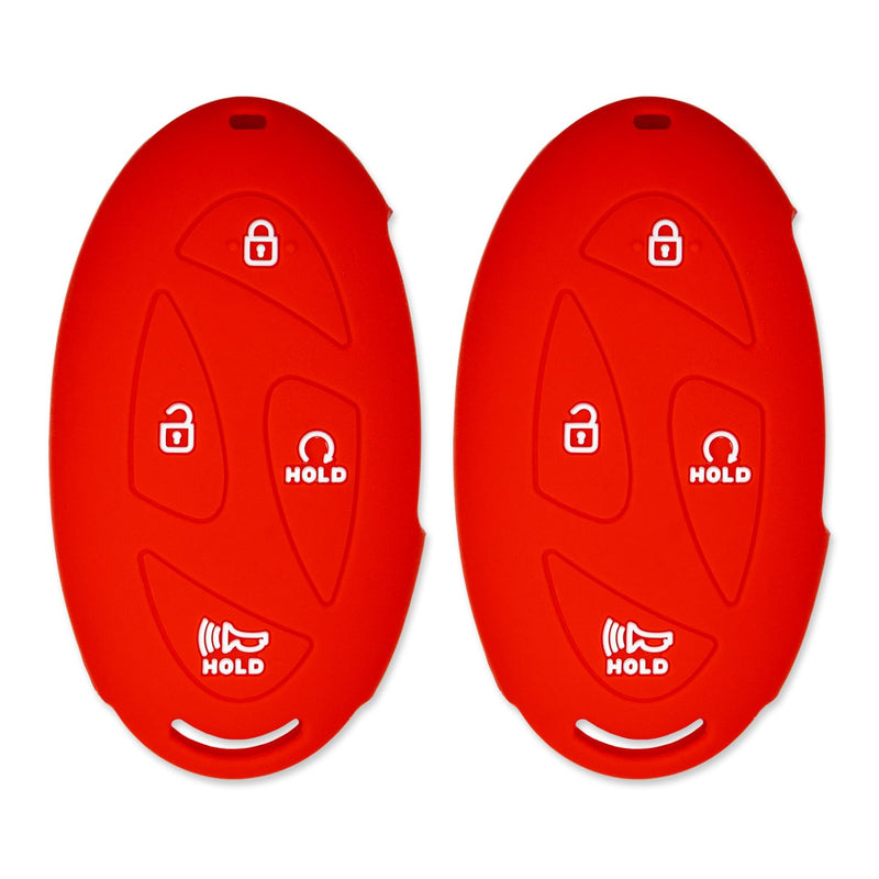 Silicone Key Cover for Hyundai Santa Fe Tucson Elantra Kona Sonata Ioniq 5 6 2023-2025 (4 Button - Double Red)