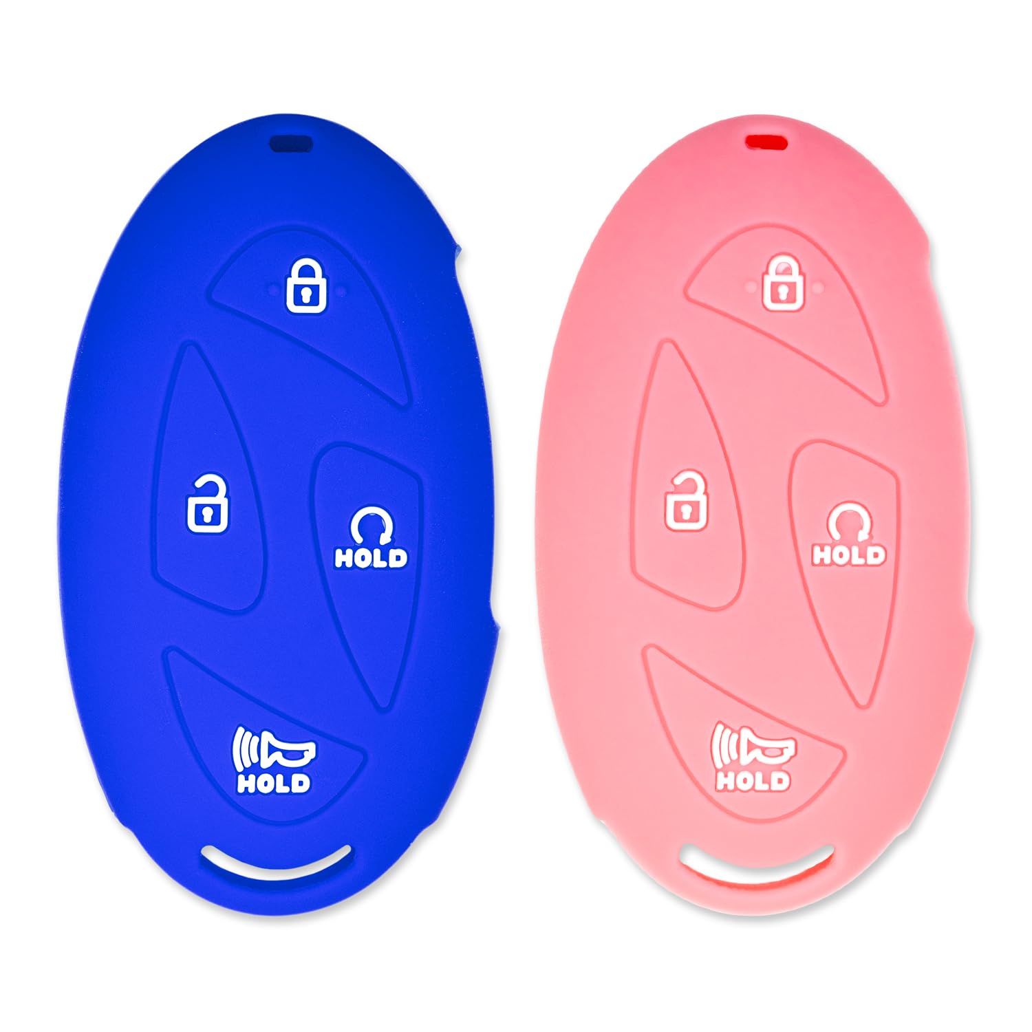 Silicone Key Cover for Hyundai Santa Fe Tucson Elantra Kona Sonata Ioniq 5 6 2023-2025 95440-BF100 (Blue & Pink - 4 Button)