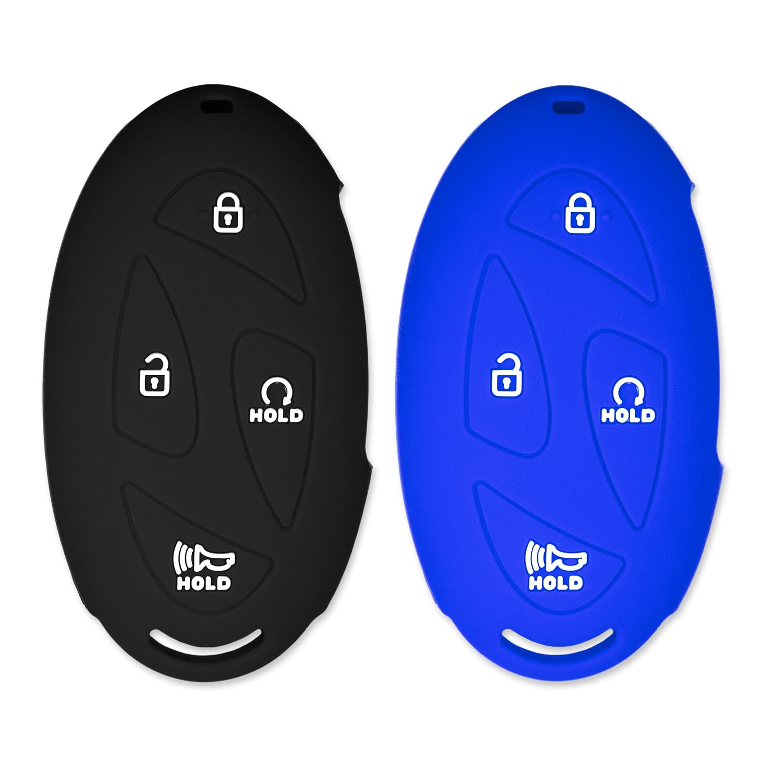 Silicone Key Cover for Hyundai Santa Fe Tucson Elantra Kona Sonata Ioniq 5 6 2023-2025 ‎95440-N9550 (Black & Blue - 4 Button)