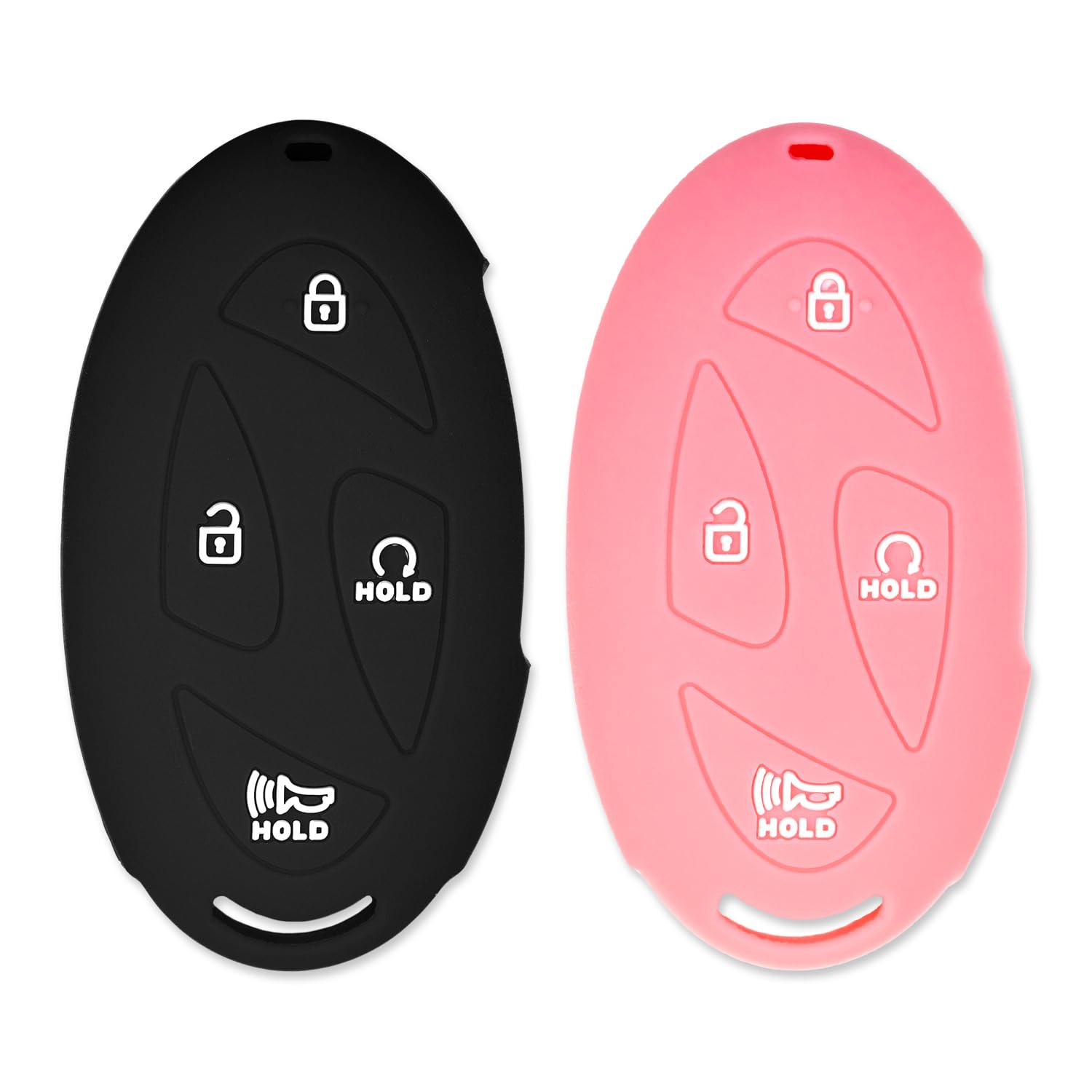 Silicone Key Cover for Hyundai Santa Fe Tucson Elantra Kona Sonata Ioniq 5 6 2023-2025 ‎95440-N9550 (Black & Pink - 2 Pack)