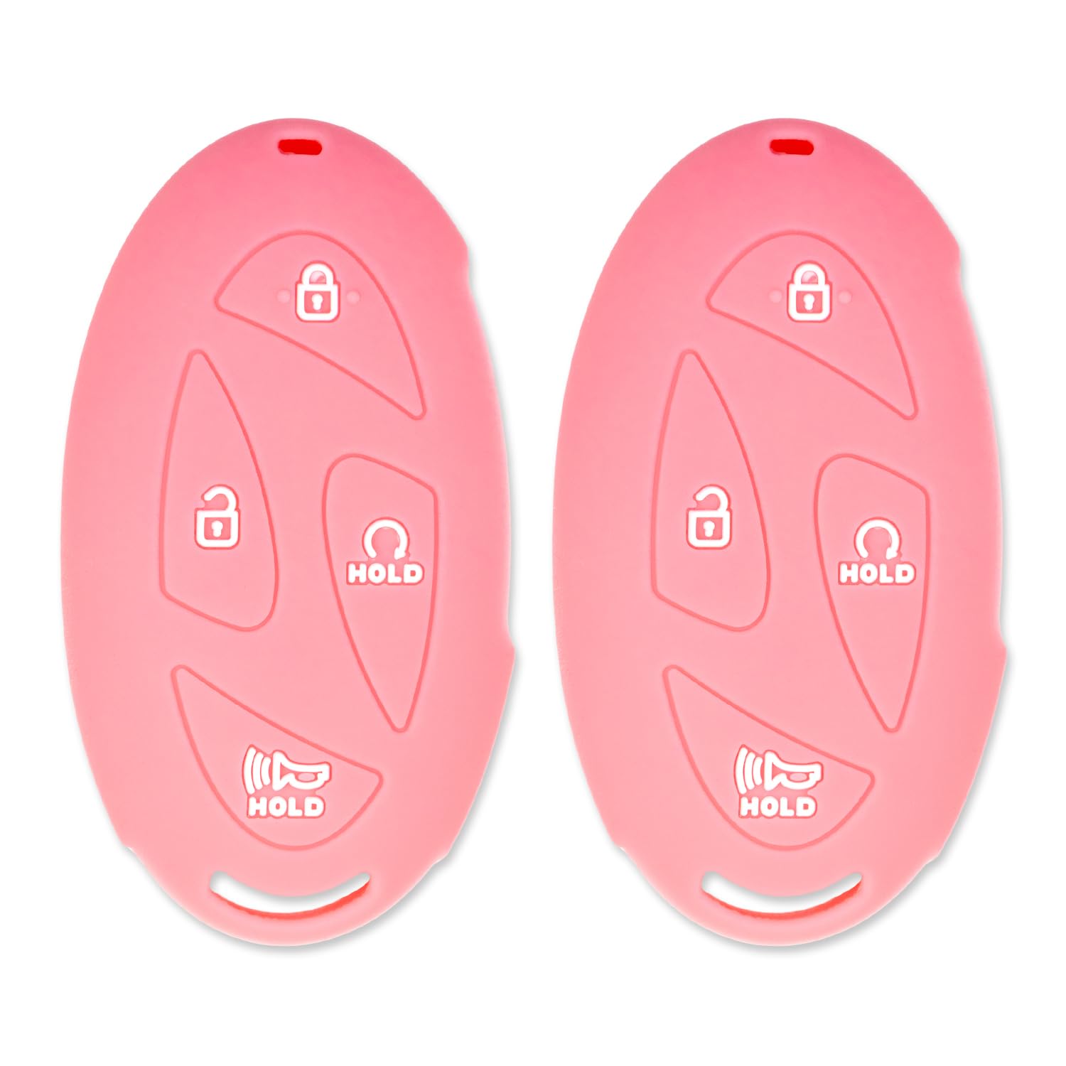 Silicone Key Cover for Hyundai Santa Fe Tucson Elantra Kona Sonata Ioniq 5 6 2023-2025 95440-N9550 (Double Pink - 4 Button)