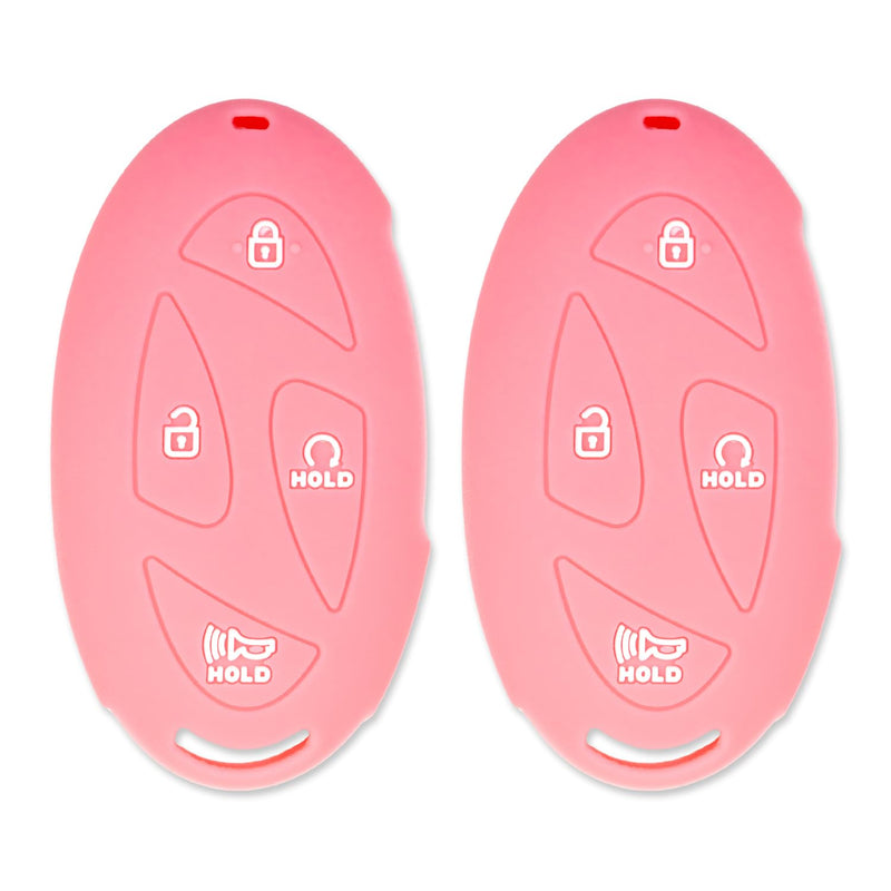 Silicone Key Cover for Hyundai Santa Fe Tucson Elantra Kona Sonata Ioniq 5 6 2023-2025 95440-N9550 (Double Pink - 4 Button)