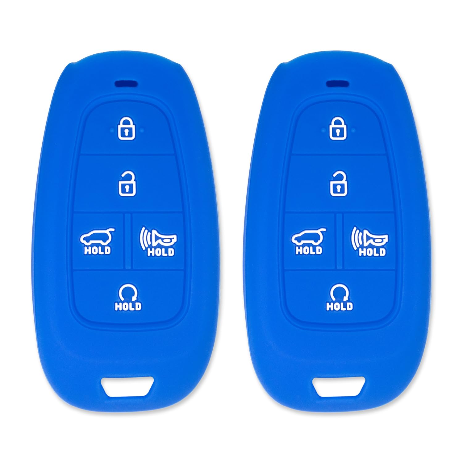 Silicone Key Cover for Hyundai Tucson Santa Fe Palisade Sonata IONIQ 5 Santa Cruz Nexo 2021-2024 95440-S8550 (Double Blue - 2 Pack)