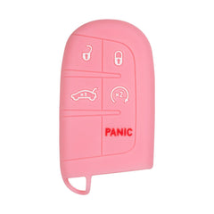Silicone Key Cover for Jeep Grand Cherokee Compass Journey Durango 2011-2021 M3N40821302 68066350AG (Pink - 5 Button)