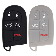 Silicone Key Cover for Jeep Grand Cherokee Compass Journey Durango 2011-2021 M3N40821302 68066350 (Black and Gray -5 Button)