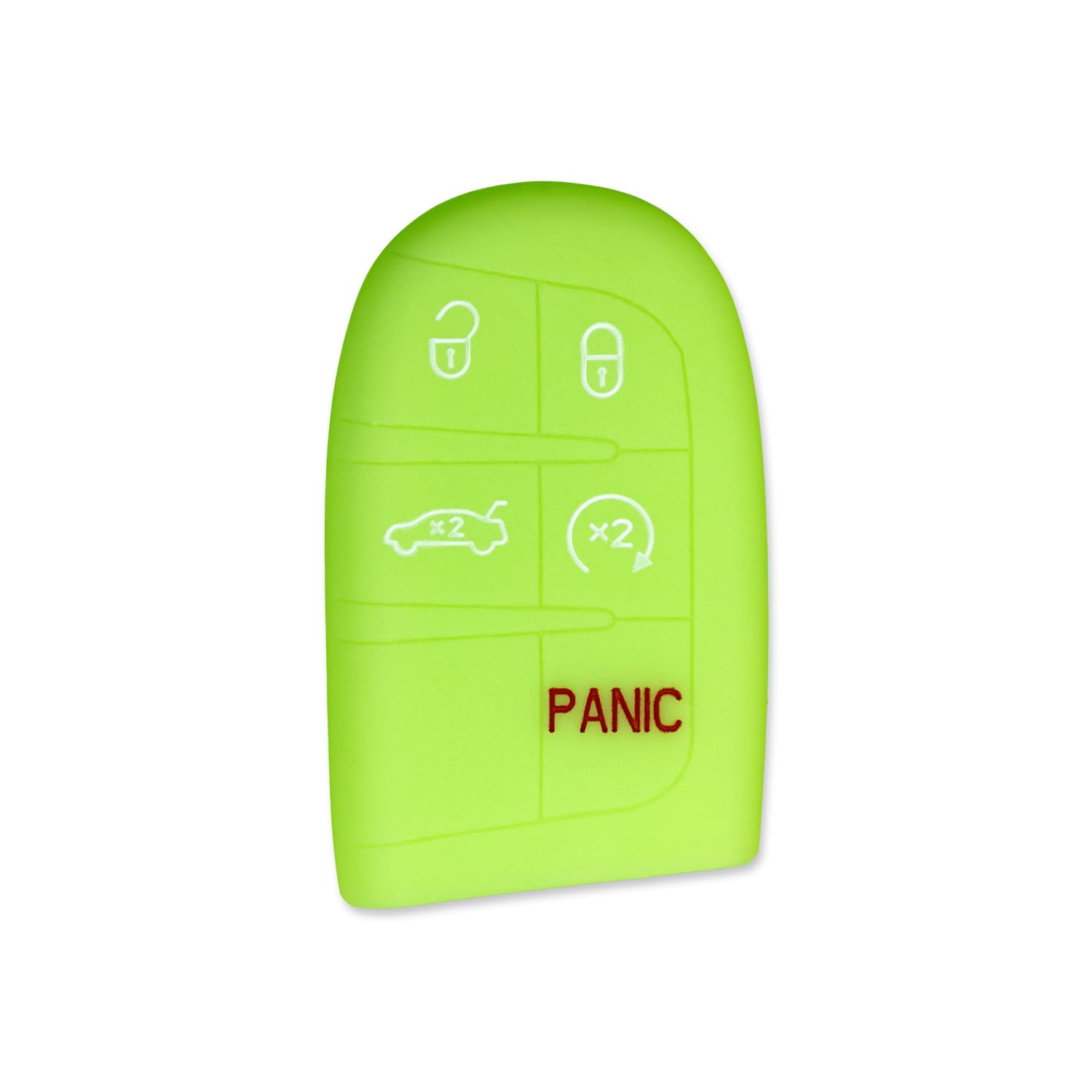 Silicone Key Cover for Jeep Grand Cherokee Renegade Compass Challenger Charger Durango Journey 2011-2023 68066350 (Glow Green - 5 Button)