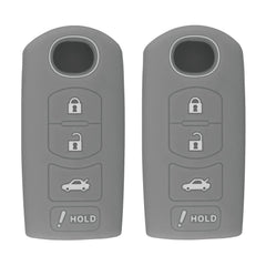 Silicone Key Cover for Mazda 3 6 CX-5 CX-7 CX-9 MX-5 Miata CX-3 2 Speed 3 2009-2020 KR55WK49383 KDY3-76-201 (Double Grey - 4 Button)