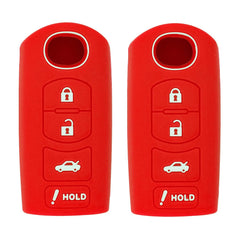 Silicone Key Cover for Mazda 3 6 CX-5 CX-7 CX-9 MX-5 Miata CX-3 2 Speed 3 KR55WK49383 D6Y1-76-2GXB (Double Red - 4 Button)