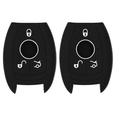 Silicone Key Cover for Mercedes Benz 2006-2012 (3 Button - Double Black)