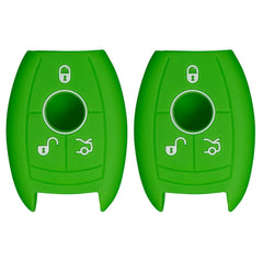 Silicone Key Cover for Mercedes Benz 2006-2012 (3 Button - Double Green)