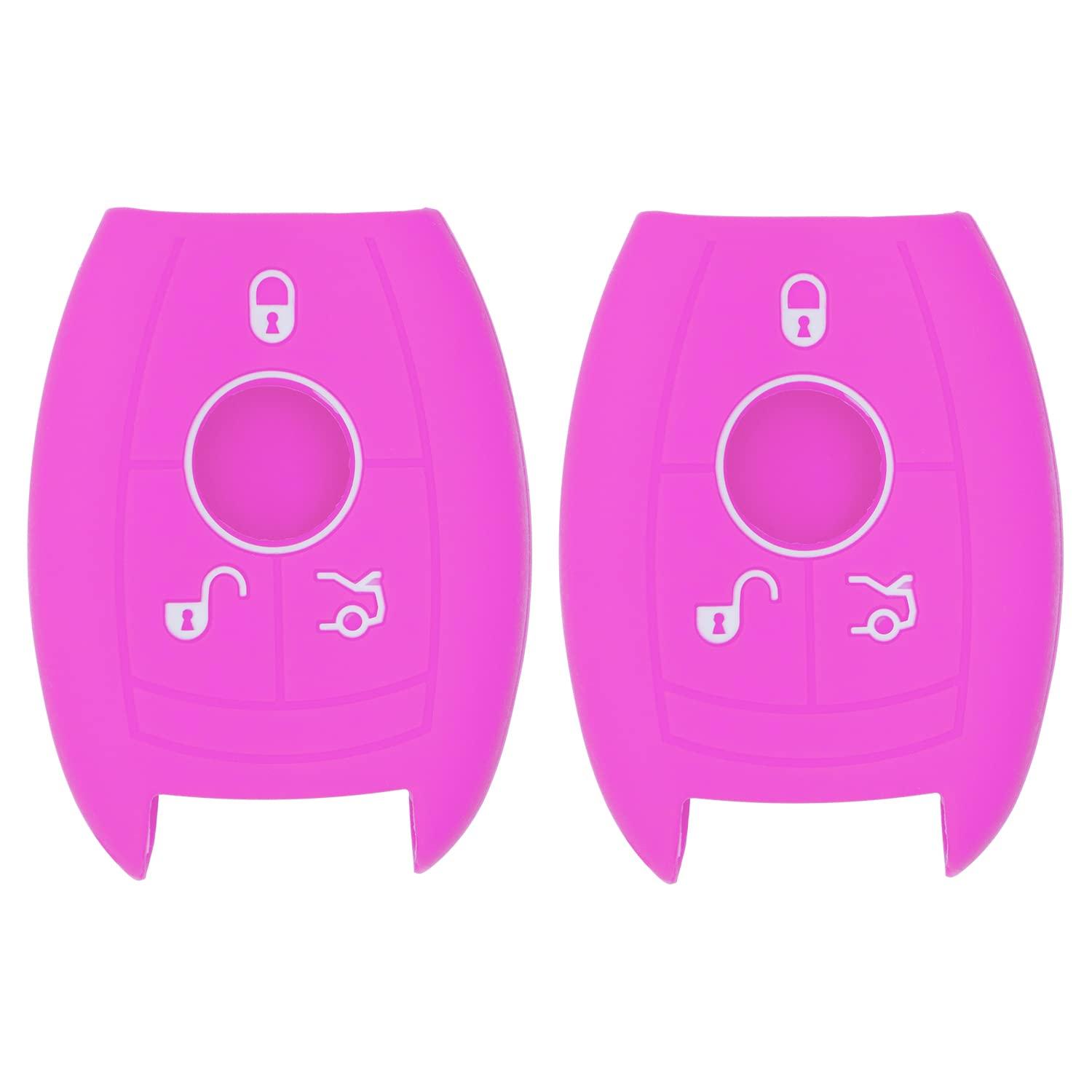 Silicone Key Cover for Mercedes Benz 2006-2012 (3 Button - Double Purple)
