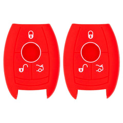 Silicone Key Cover for Mercedes Benz 2006-2012 (3 Button - Double Red)