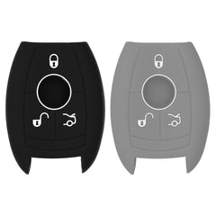 Silicone Key Cover for Mercedes Benz 2006-2012 IYZDC07 (Black & Grey - 3 Button)