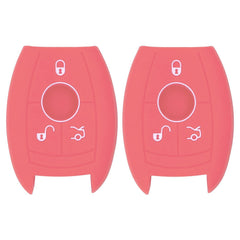 Silicone Key Cover for Mercedes Benz 2006-2012 IYZDC07 (Double Pink - 3 Button)