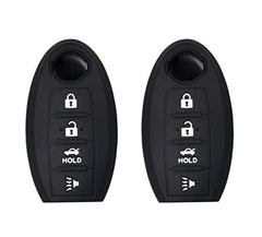 Silicone Key Cover for Nissan Maxima Sentra M45 M35 2006-2012 CWTWBU735 ‎285E3-EW81D (4 Button - Double Black)