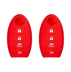Silicone Key Cover for Nissan Maxima Sentra M45 M35 2006-2012 CWTWBU735 ‎285E3-EW81D (4 Button - Double Red)
