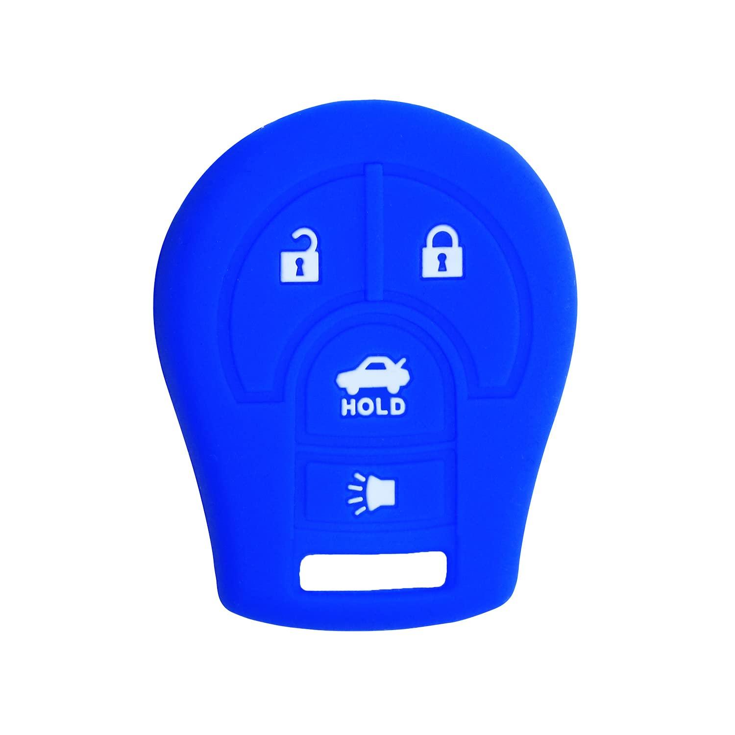 Silicone Key Cover for Nissan Sentra Versa Versa Note 2013-2019 CWTWB1U751 (4 Button - Blue)