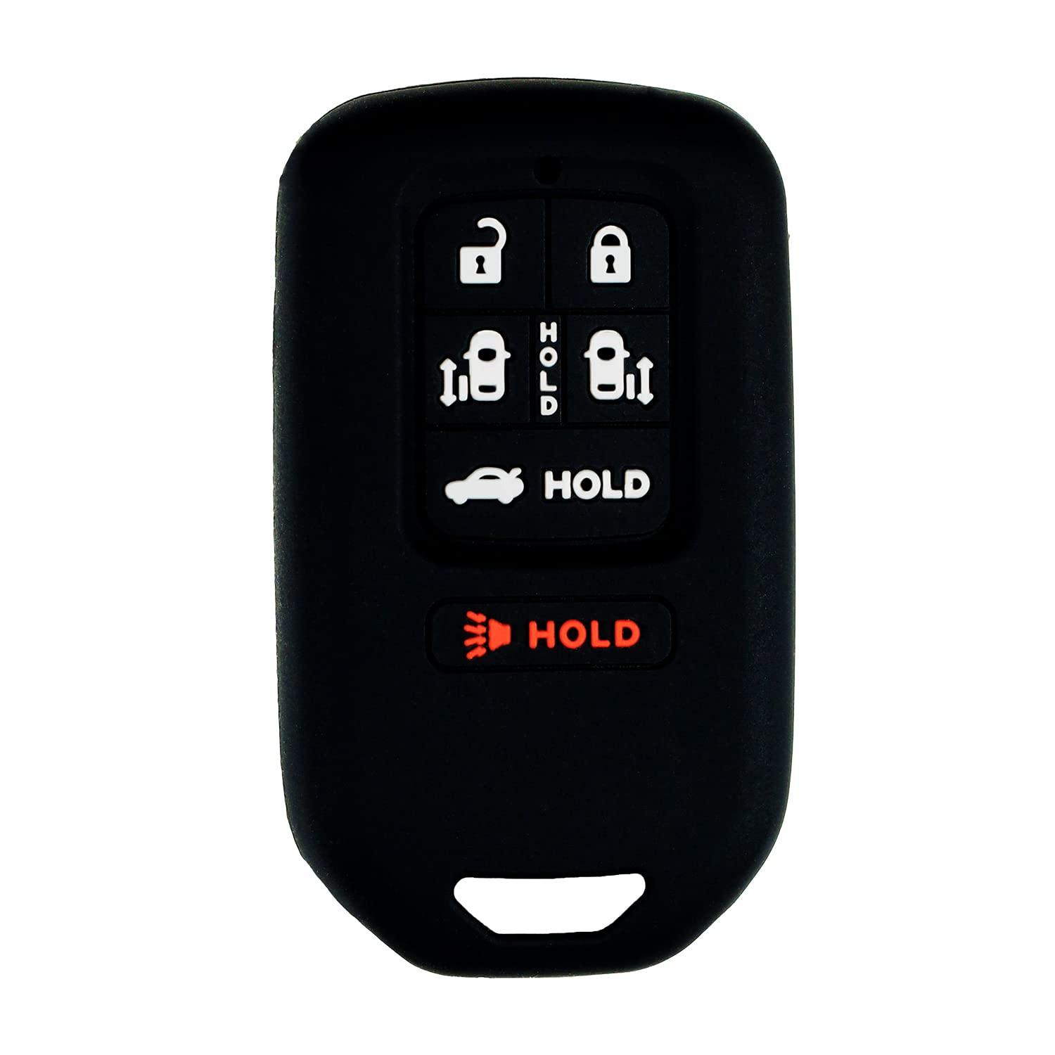 Silicone Key Cover for Odyssey 2014-2017 KR5V1X 72147-TK8-A51 (Black - 6 Button)