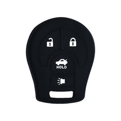 Silicone Key Cover for Sentra Versa Cube Rogue 2003-2019 CWTWB1U751 H0561-3AA0B (4 Button - Black)