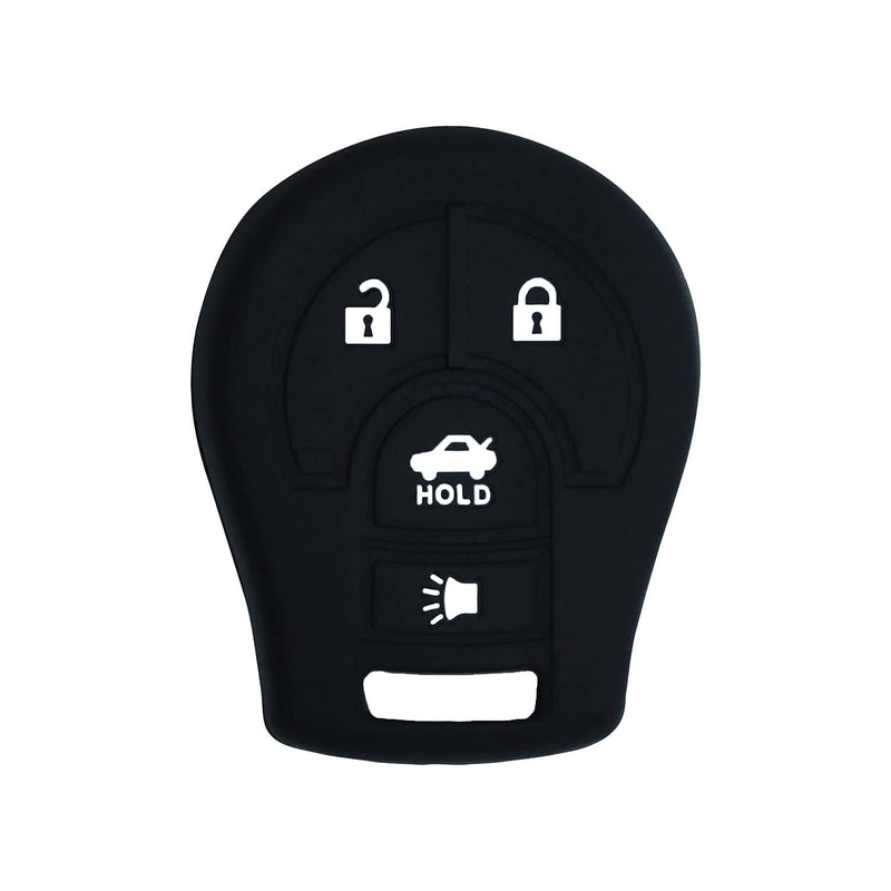Silicone Key Cover for Sentra Versa Cube Rogue 2003-2019 CWTWB1U751 H0561-3AA0B (4 Button - Black)