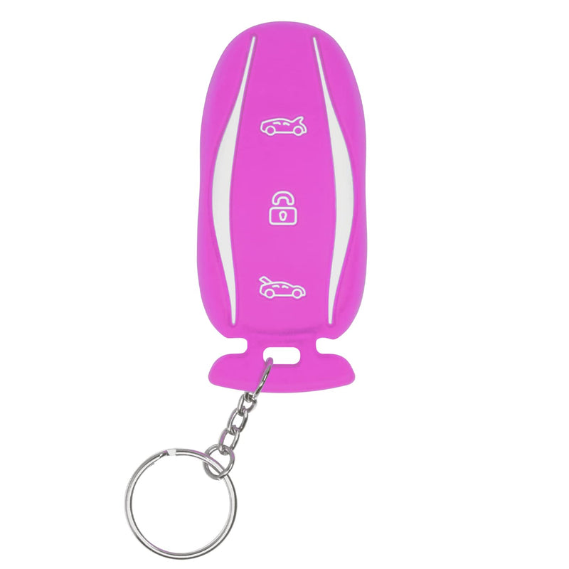 Silicone Key Cover for Tesla Model X (Purple - 3 Button)
