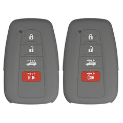 Silicone Key Cover for Toyota 2018-2021 HYQ14FBE 8990H02030 (Double Gray - 4 Button)
