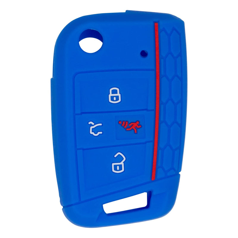 Silicone Key Cover for Volkswagen Golf Jetta GTI 2015-2020 NBGFS125C5 5G6959752BG (Blue - 4 Button)