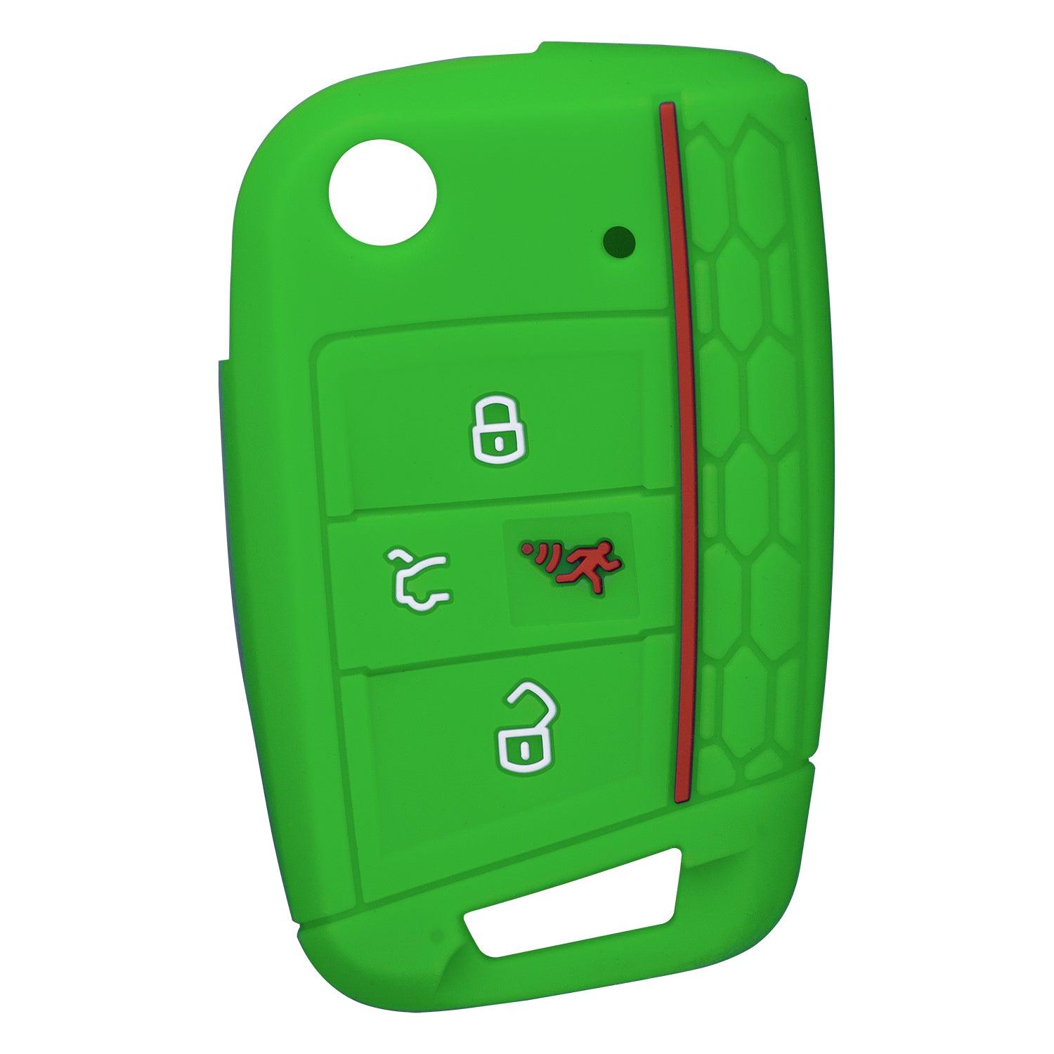 Silicone Key Cover for Volkswagen Golf Jetta GTI 2015-2020 NBGFS125C5 5G6959752BG (Green - 4 Button)