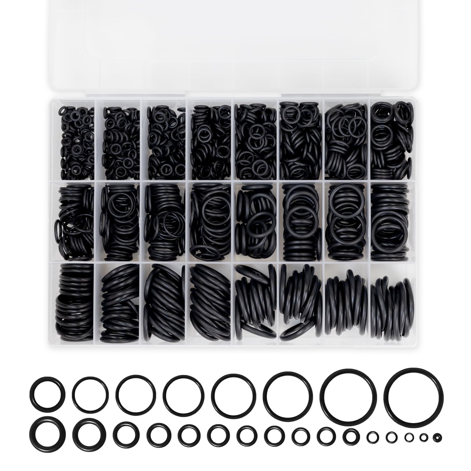 Silicone Universal O-Ring Assortment Set for Automotive Faucet Pressure Washers Plumbing Sealing Repair (1200Pcs)
