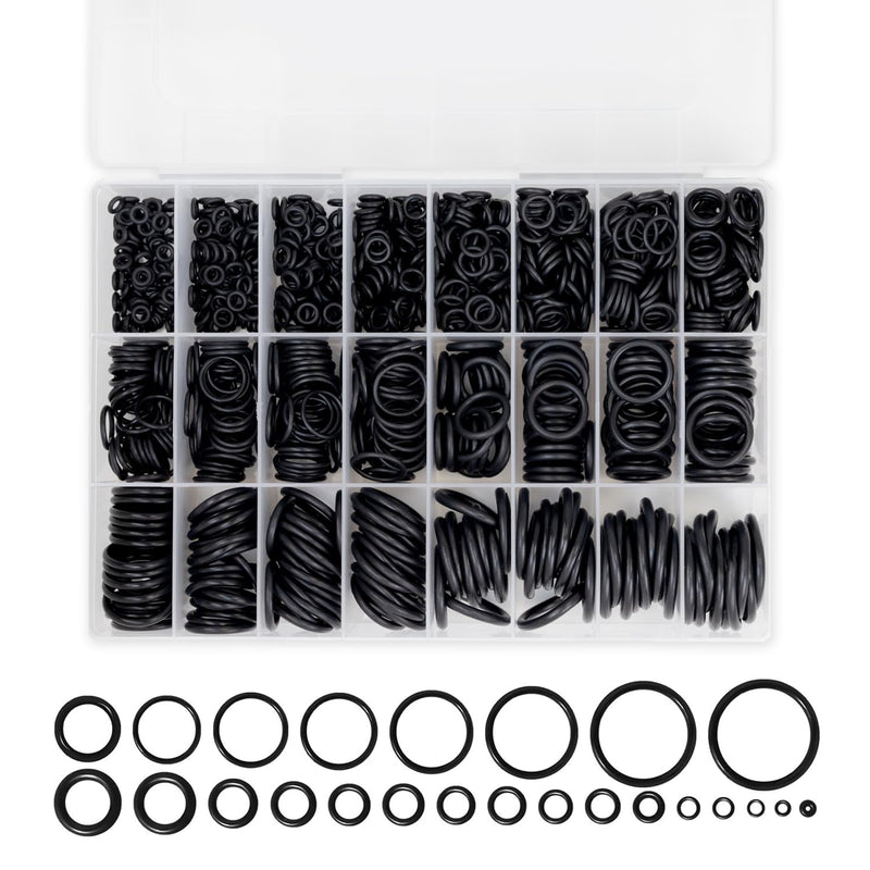 Silicone Universal O-Ring Assortment Set for Automotive Faucet Pressure Washers Plumbing Sealing Repair (1200Pcs)