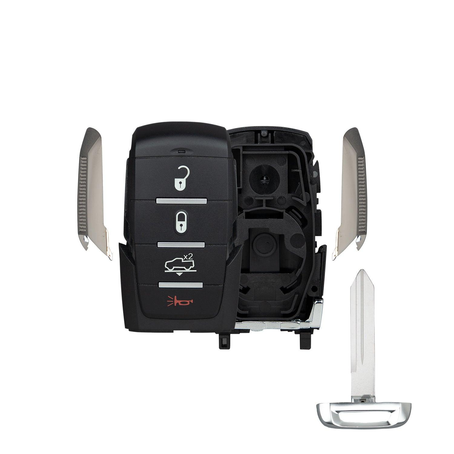 Smart Key Fob Shell Case for Dodge Ram 1500 2019-2024 OHT-4882056 68291690AD (4 Button)