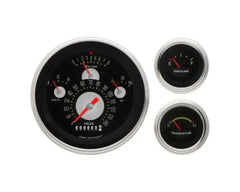 Classic Instruments TE01ASLF Tetra Series Flat Lens 3-Gauge Set for 1957 Chevrolet Bel Air