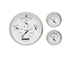 Classic Instruments TE01WSLF Tetra Series White Flat Lens 3-Gauge Set for 1957 Chevrolet Bel Air