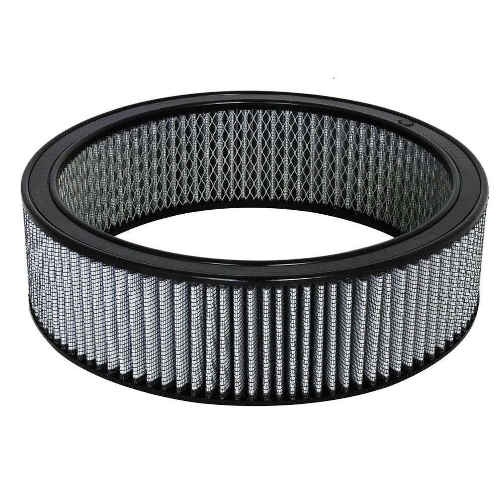 aFe Power 18-11425 Air Filter Round Racing Pro Dry S 14 OD x 12 ID x 4 H in E/M (White)