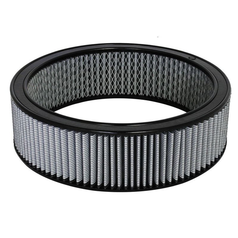 aFe Power 18-11425 Air Filter Round Racing Pro Dry S 14 OD x 12 ID x 4 H in E/M (White)