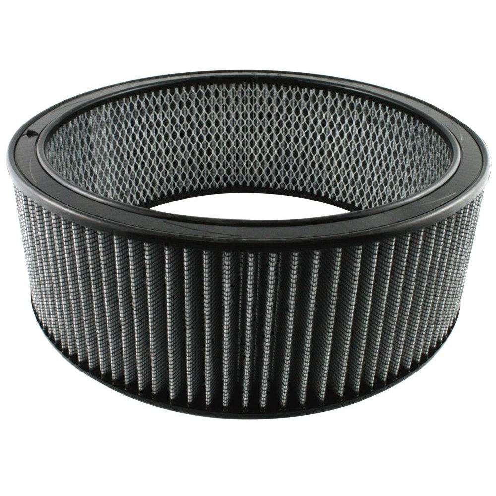 aFe Power 18-11426 Air Filter Round Racing Pro Dry S 14 OD x 12 ID x 5 H in E/M (White)