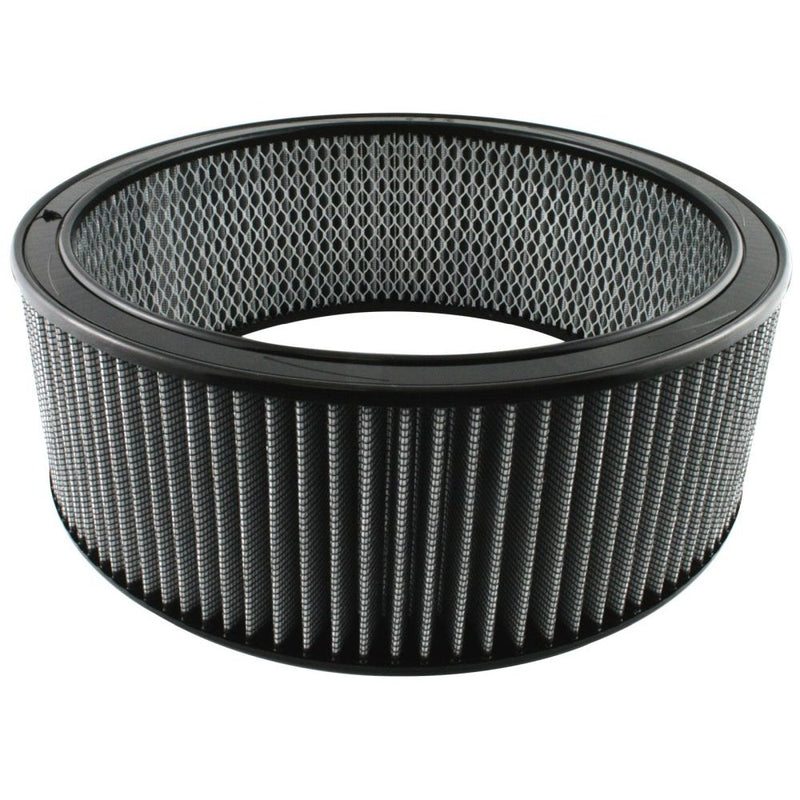 aFe Power 18-11426 Air Filter Round Racing Pro Dry S 14 OD x 12 ID x 5 H in E/M (White)
