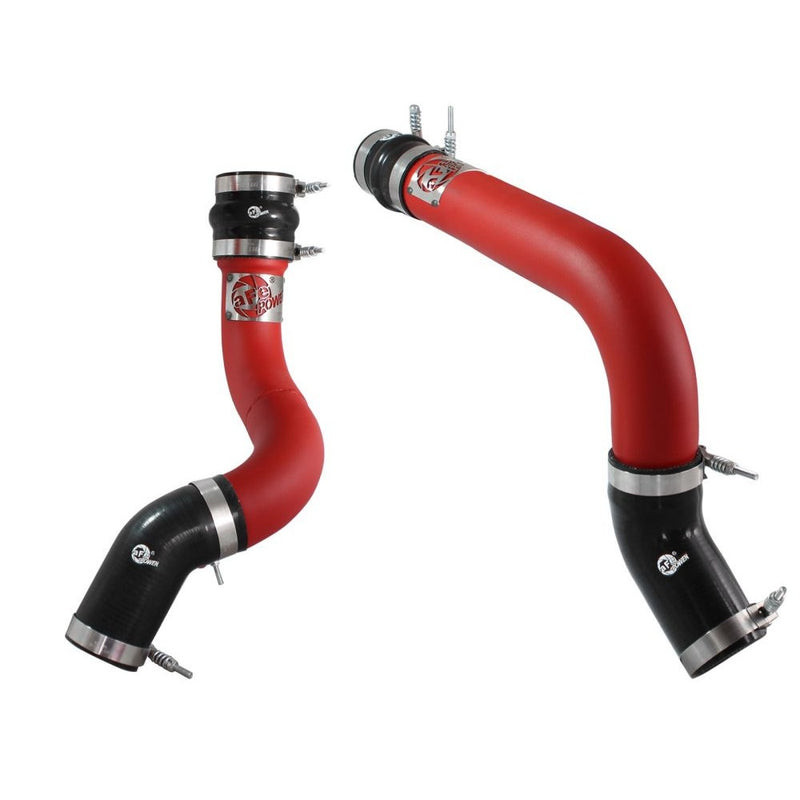 aFe Power 46-20134-R Bladerunner Intercooler Kit - Combo - 3 in. Powder Coated Textured Red Stainless Tube - Incl. Intercooler Tube/Couplings/T-Bolt Clamps