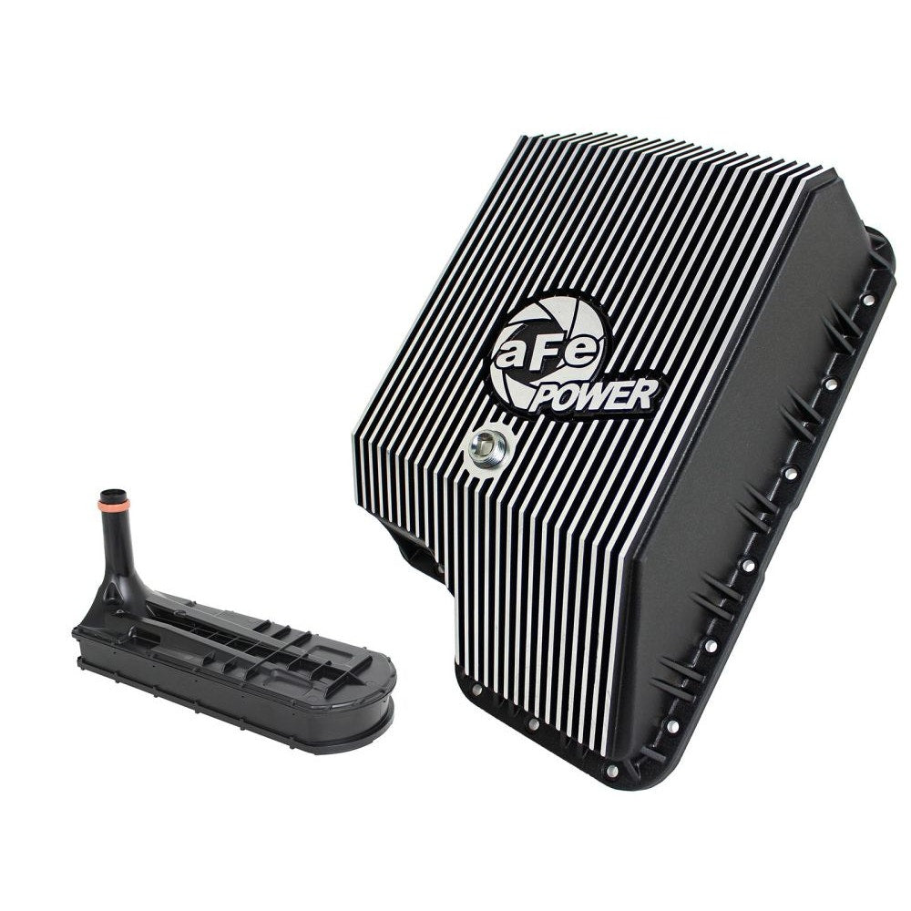 aFe Power 46-70122-1 Transmission Pan - (Wrinkle Black Powder Coat) - (Machined Fins)