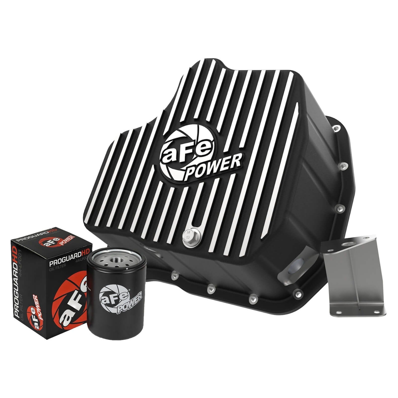 aFe Power 46-71070B Black Engine Oil Pan With Machined Fins