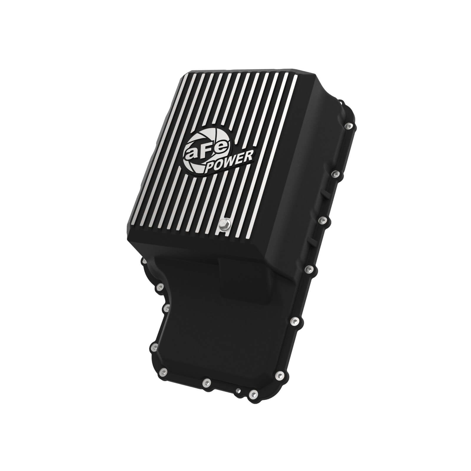 aFe Power 46-71220B Pro Series Black Powder Coated Transmission Pan With Machined Fins