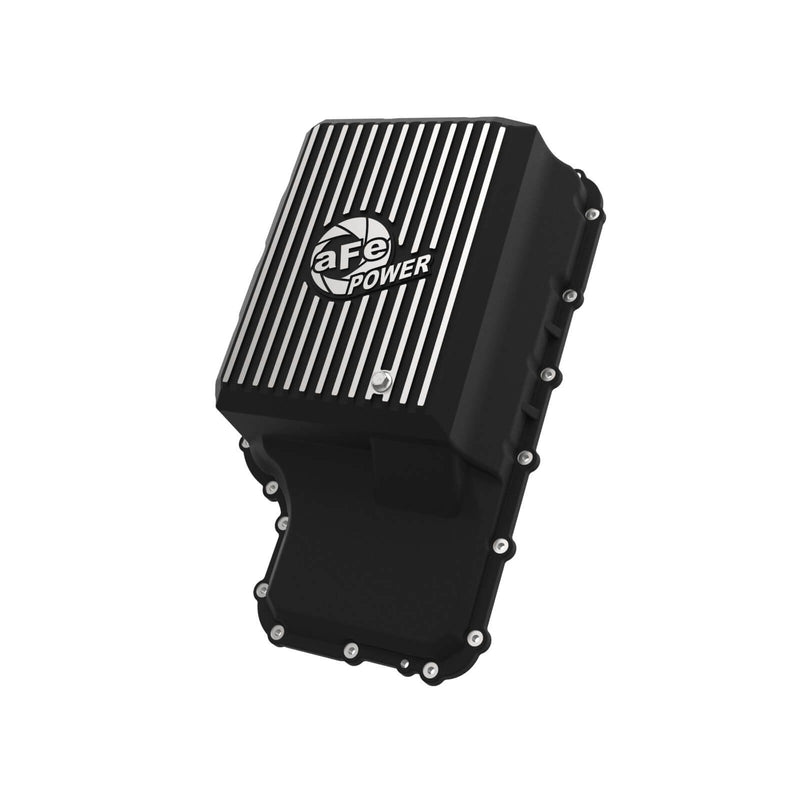 aFe Power 46-71220B Pro Series Black Powder Coated Transmission Pan With Machined Fins